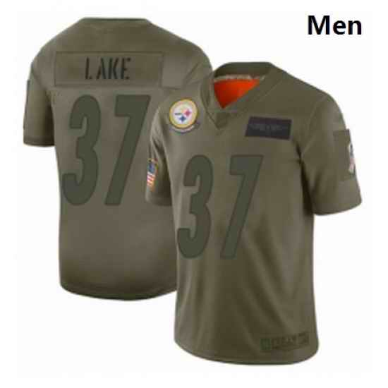 Men Pittsburgh Steelers 37 Carnell Lake Limited Camo 2019 Salute to Service Football Jersey